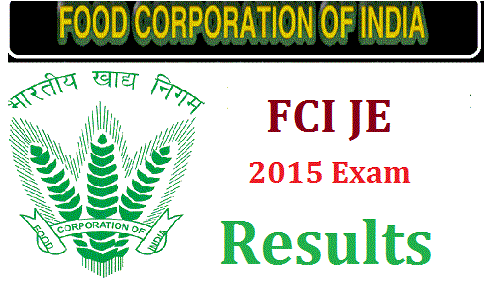 FCI JE Result 2015