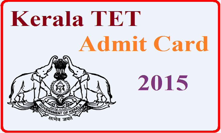 Kerala TET Hall Ticket 2015