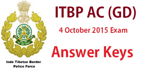ITBP AC GD Answer Key 2015