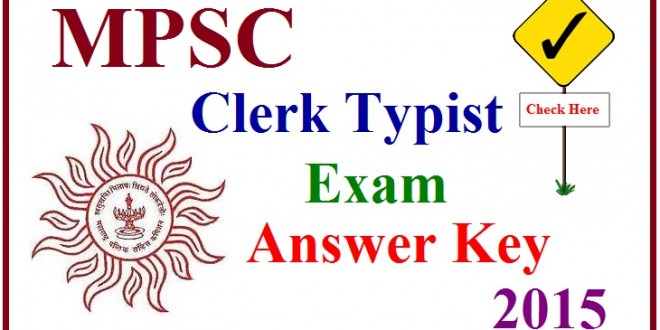 MPSC Clerk Typist Answer key 2015