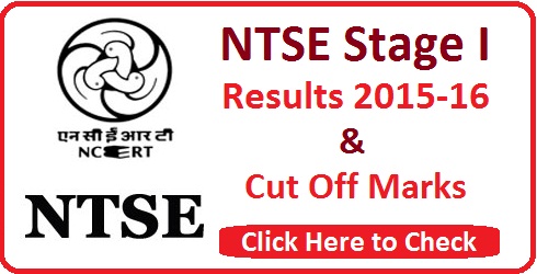 NTSE STage 1 Result 2015