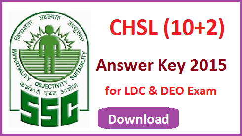 SSC CHSL 10+2 Answer Key 2015