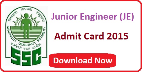 SSC JE Admit Card 2015