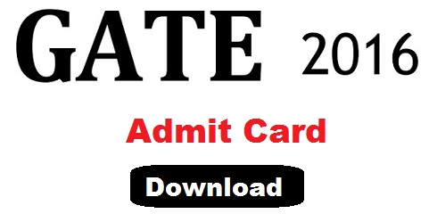 GATE 2016 Admit Card