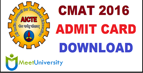 CMAT 2016 Admit Card-
