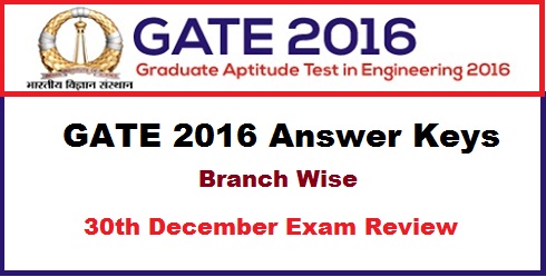 GATE 2016 Answer Key