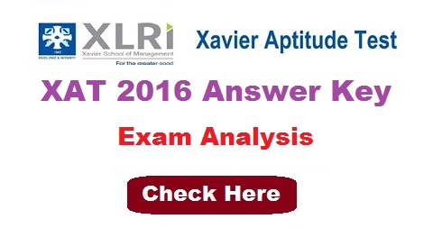 XAT 2016 Answer Key