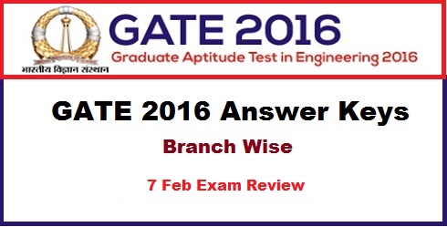 GATE Answer key 2016