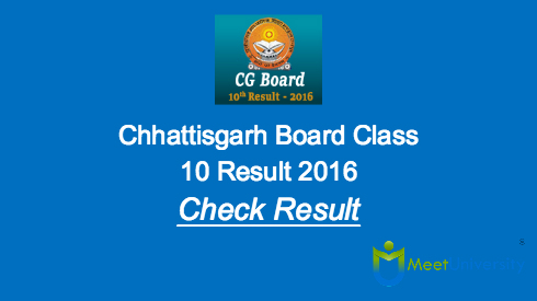 Chhattisgarh Board Class 10 Result 2016