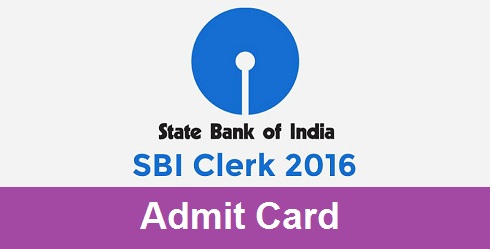 SBI Clerk Admit Card 2016