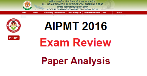 AIPMT 2016 Exam Review