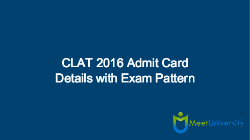 CLAT 2016 Admit Card