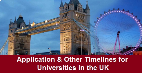 Application & Other Timelines for Universities in the UK