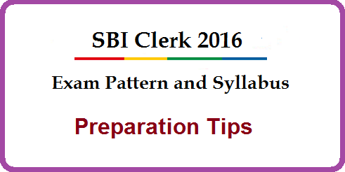 SBI Clerk 2016 Pattern