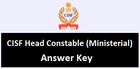 CISF Head Constable Ministerial Answer Key 2016