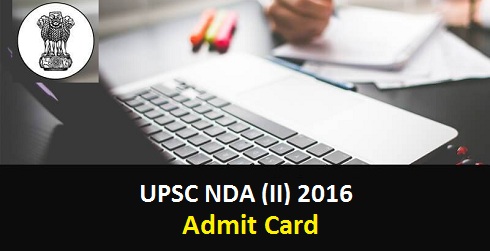 UPSC NDA Admit Card 2016