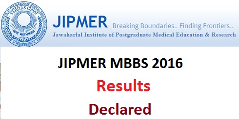 JIPMER MBBS Result 2016