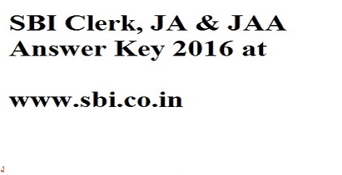 SBI Clerk Pre Answer Key 2016