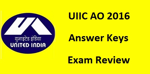 UIIC AO Answer Key 2016