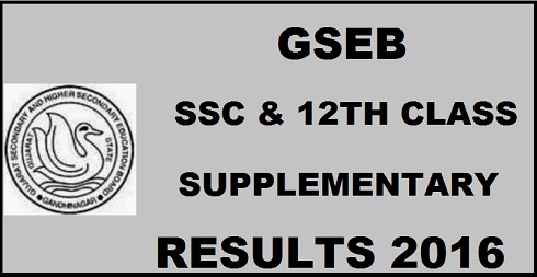 Gujarat Supplementary Result 2016