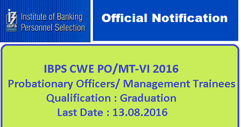 IBPS PO/ MT 2016 Official Notification