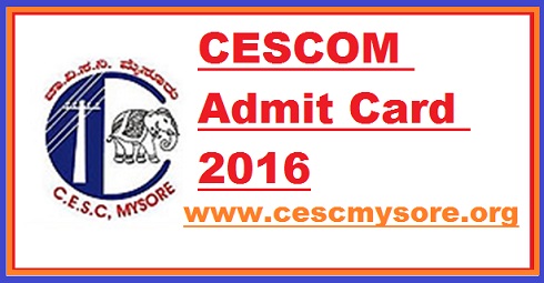 CESCOM JLM Admit Card 2016