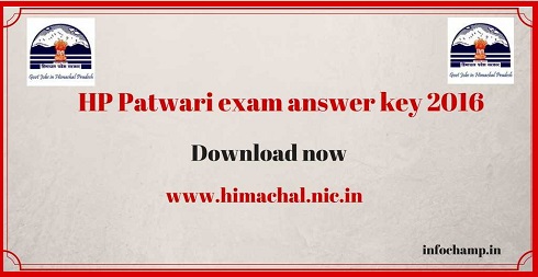 HP Patwari Answer Key 2016