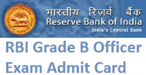 RBI Grade B Officer Admit Card 2016