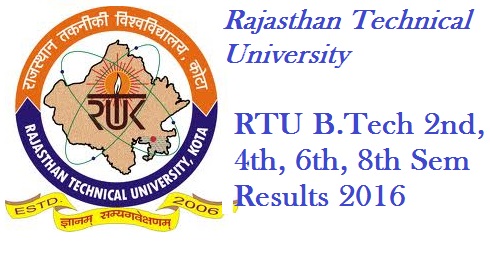 RTU B.Tech Results 2015-2016