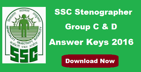 SSC Stenographer Answer Key 2016