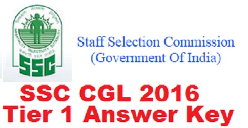 SSC CGL Tier 1 Answer Key 2016