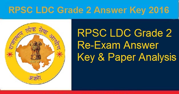 RPSC LDC Grade 2 Answer Key 2016