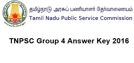 TNPSC Group 4 Answer Key 2016