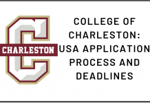 College of Charleston USA Application process and deadline